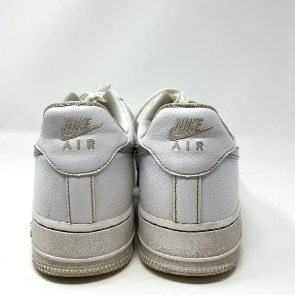 Nike Air Force 1 Low White Iridescent Swoosh Swoop Sneaker Shoe Size  8.5 - Picture 5 of 8